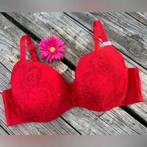 Cacique Lane Bryant NWT Cherry Red Smooth Balconette Bra 44D